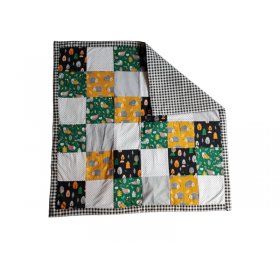 Arrullo bebé con estampado de vichy negro dos caras