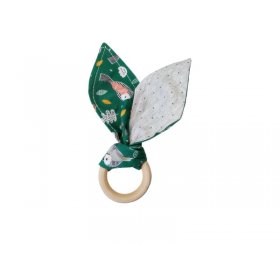 Juguete mordedor para bebé con estampado de pajaritos