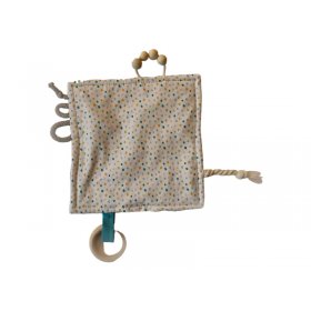 Juguete sensorial de algodón estampado de topos de colores