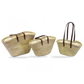 Capazo bandolera con cremallera asas marrones