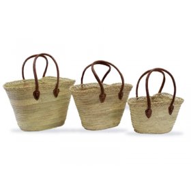 Capazo con ribete y asa gorda y larga 70cm